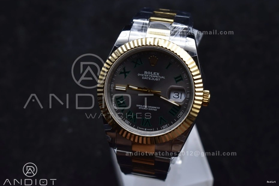 DateJust Steel 904L 41 Green on A2836 YG Edition Dial SS 126333 1:1 SS Bracelet Oyster YG Best Roman GMF Gray 0517